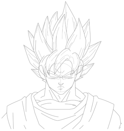 Desenho do Goku passo a passo para desenhar